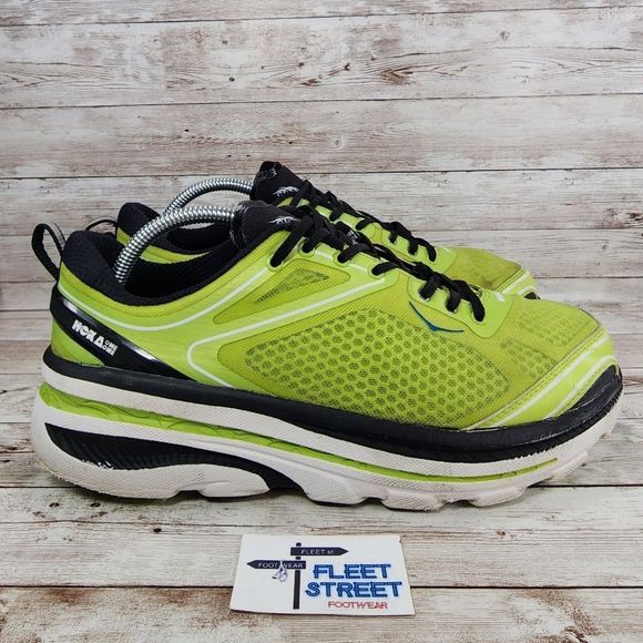 Hoka One One Mens Bondi 3 Green Black Low Top Running Sneakers Size US 9.5 M - Picture 1 of 10